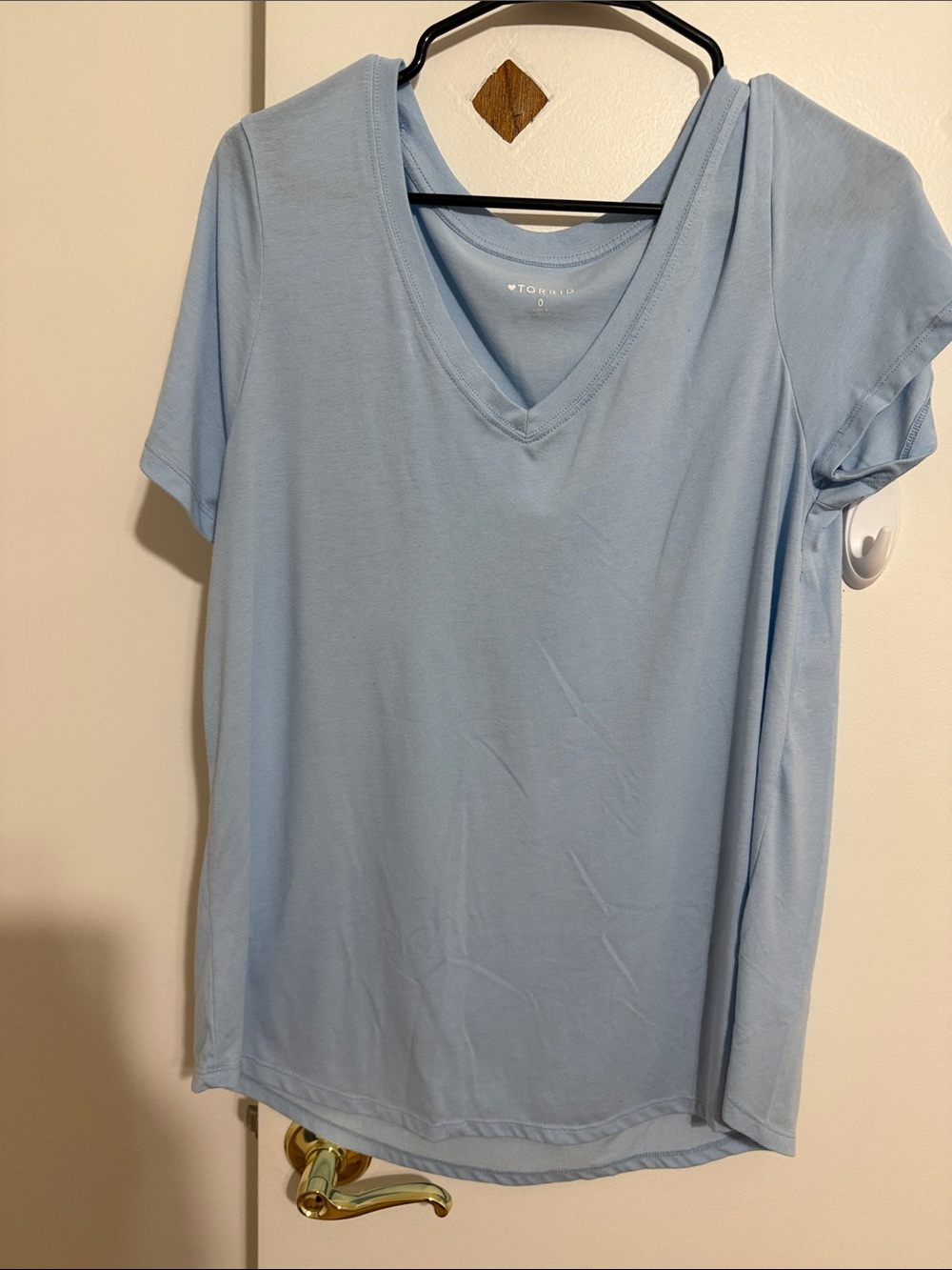 torrid Light Blue V-Neck Short Sleeve Top